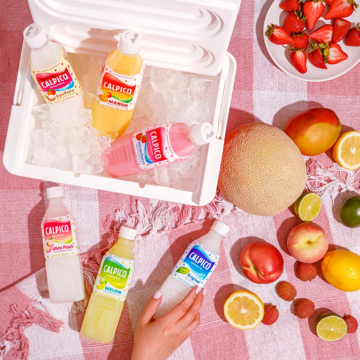 CALPICO Strawberry Smooth Creamy & Refreshing Non-Carbonated Beverage Japanese Lactic Acid Drink 16.9 Fl oz (Pack of 6)