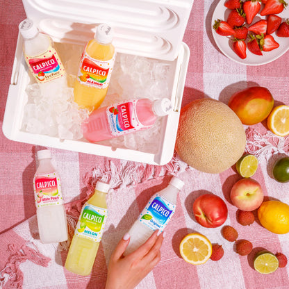 CALPICO Strawberry Smooth Creamy & Refreshing Non-Carbonated Beverage Japanese Lactic Acid Drink 16.9 Fl oz (Pack of 6)