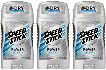 Speed Stick Anti Perspirant Deodorant Unscented 3 oz (Pack of 3)