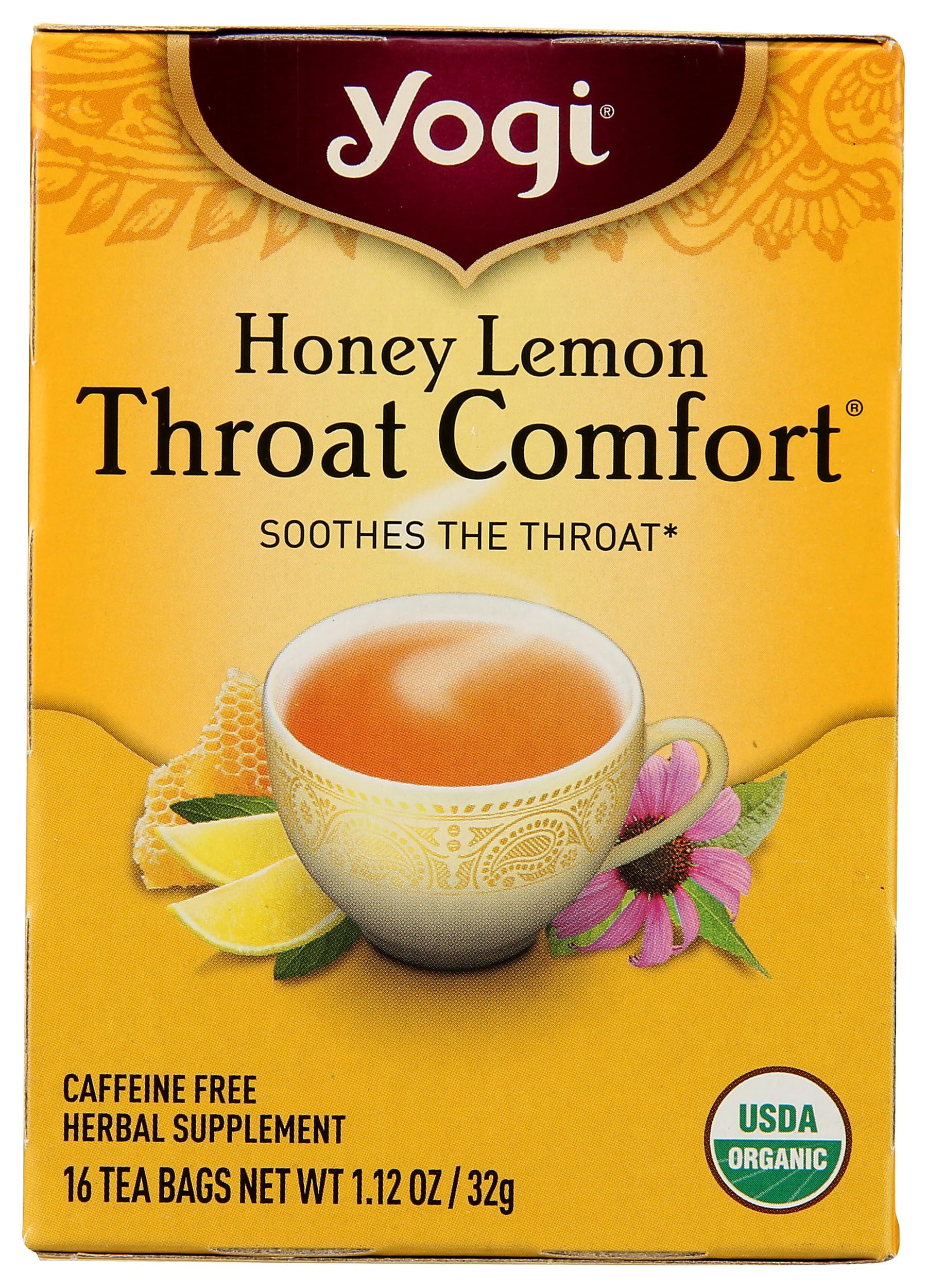 Yogi Tea Honey Lemon Throat Comfort 16 Count
