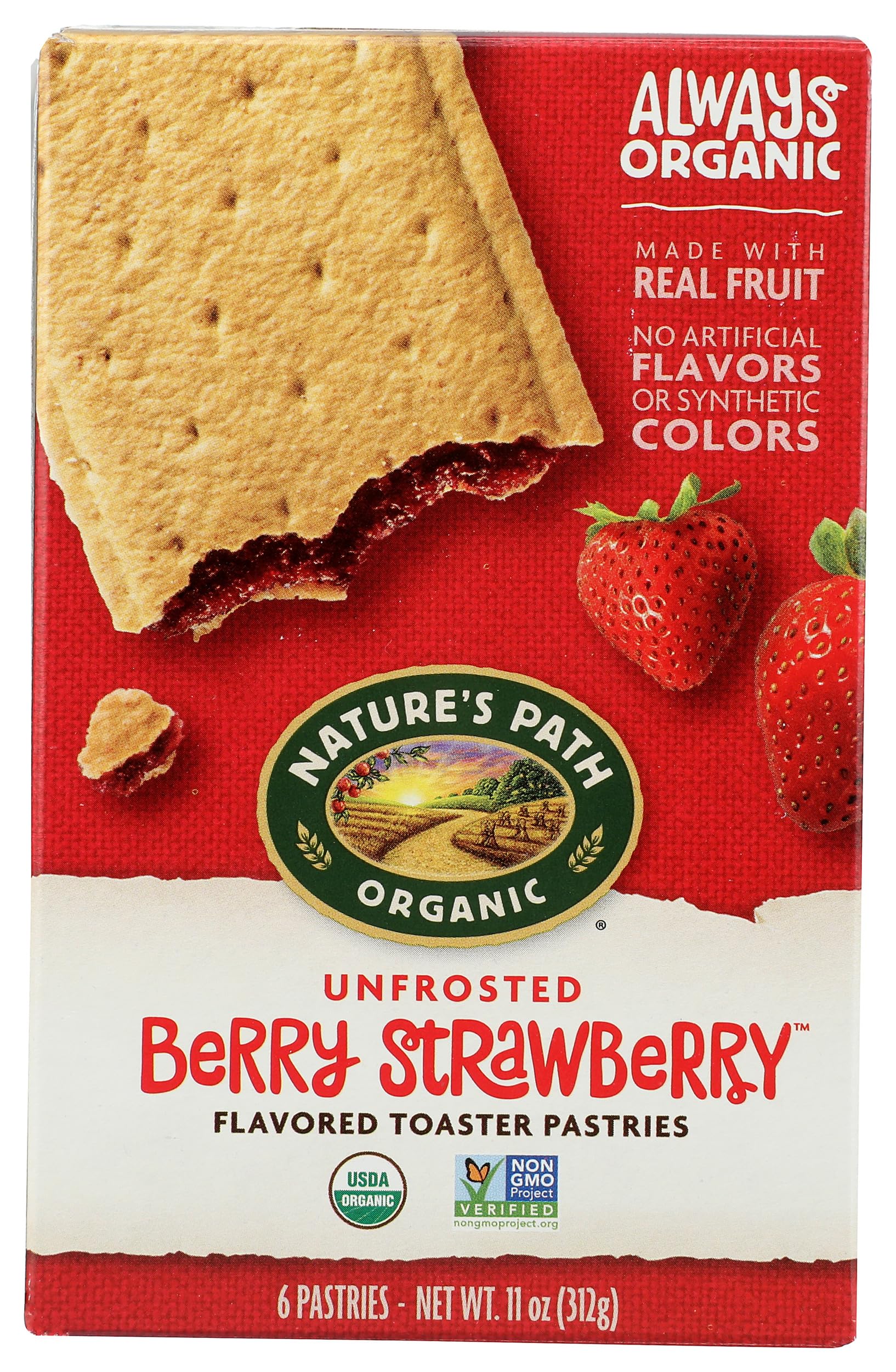 Nature's Path Toaster Pastries Strawberry Un Frosted 6 ct
