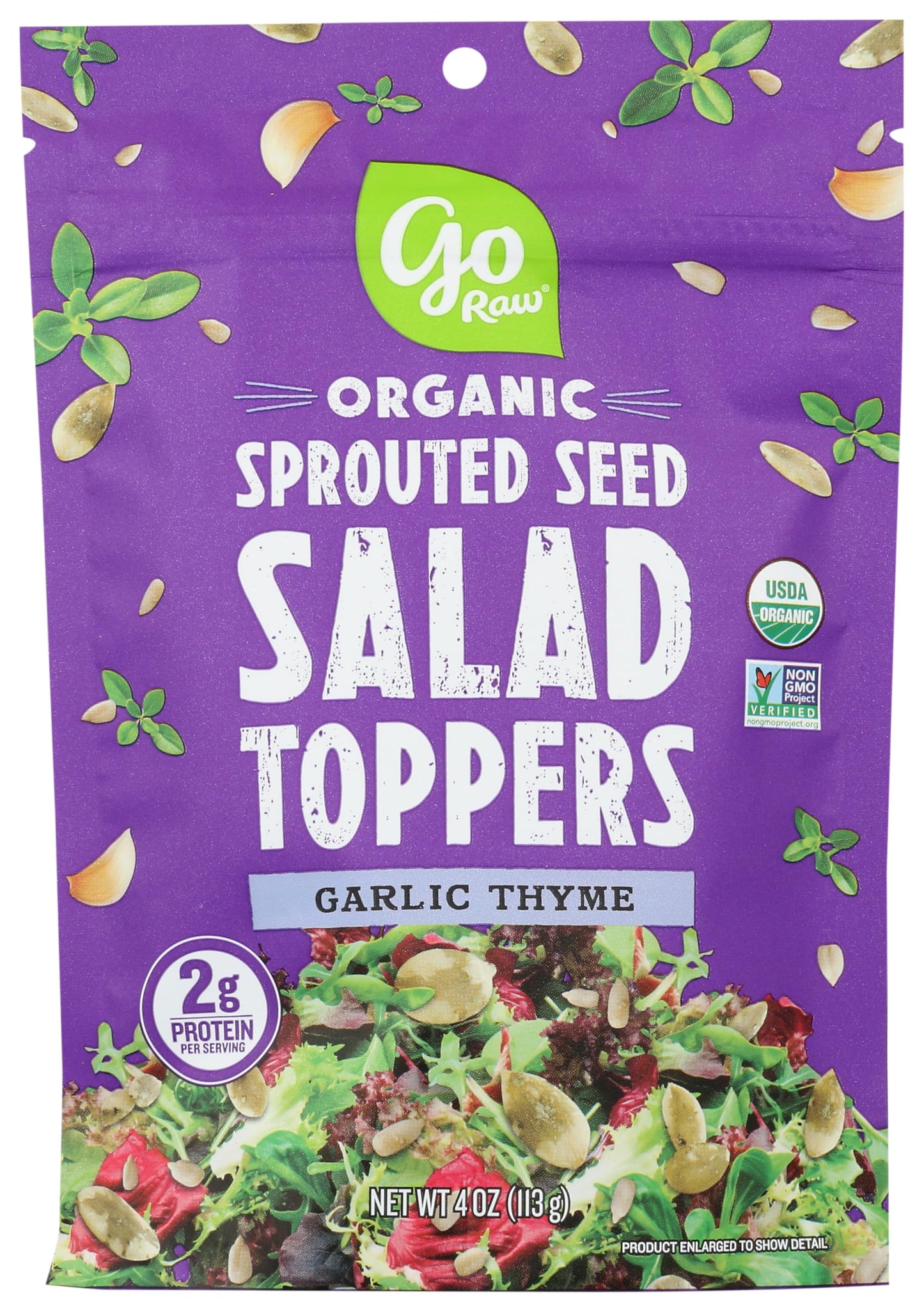 Go Raw - Organic Sprouted Seed Salad Toppers Garlic Thyme - 4 oz Go Raw