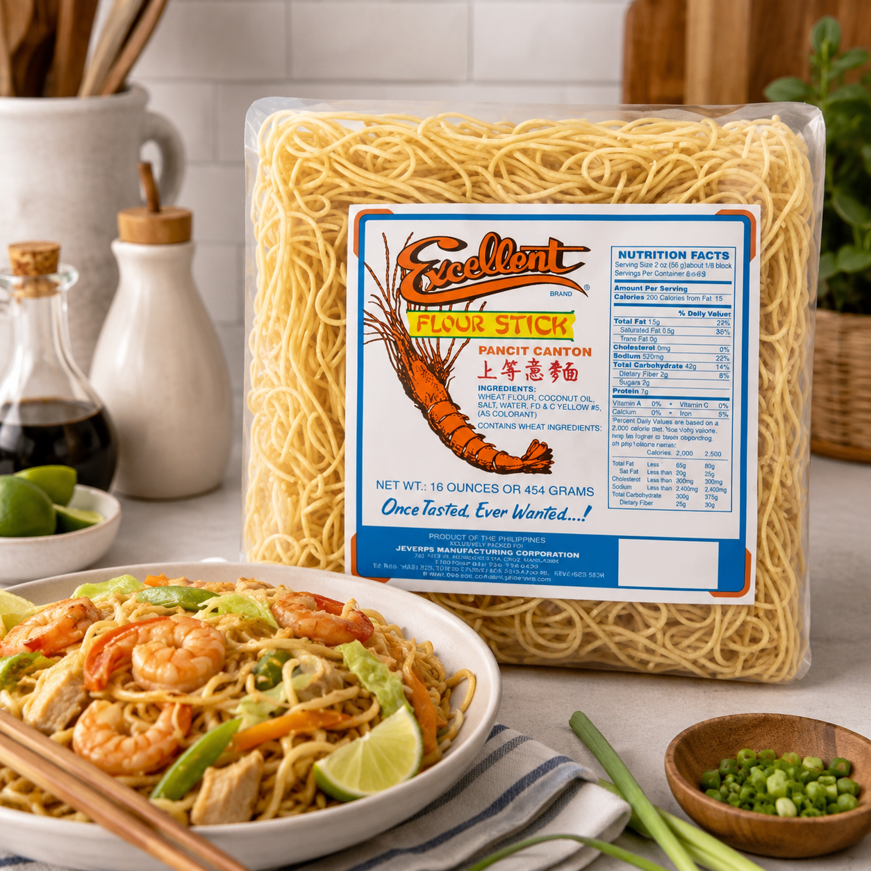 Excellent Pancit Canton Noodles, 16oz, 1 Pound