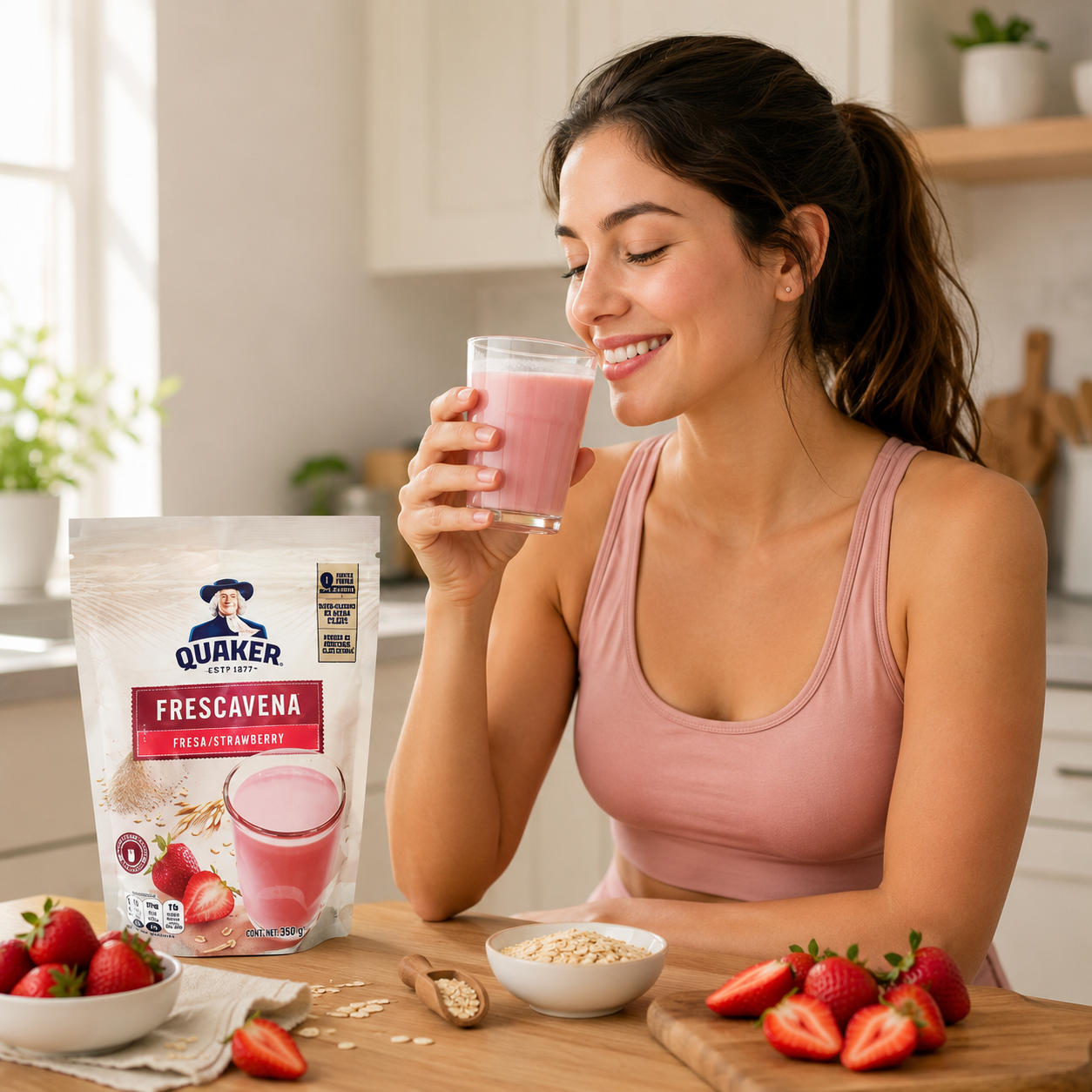 Quaker Frescavena Fresa (Strawberry) Oat Beverage Mix 33.3 oz