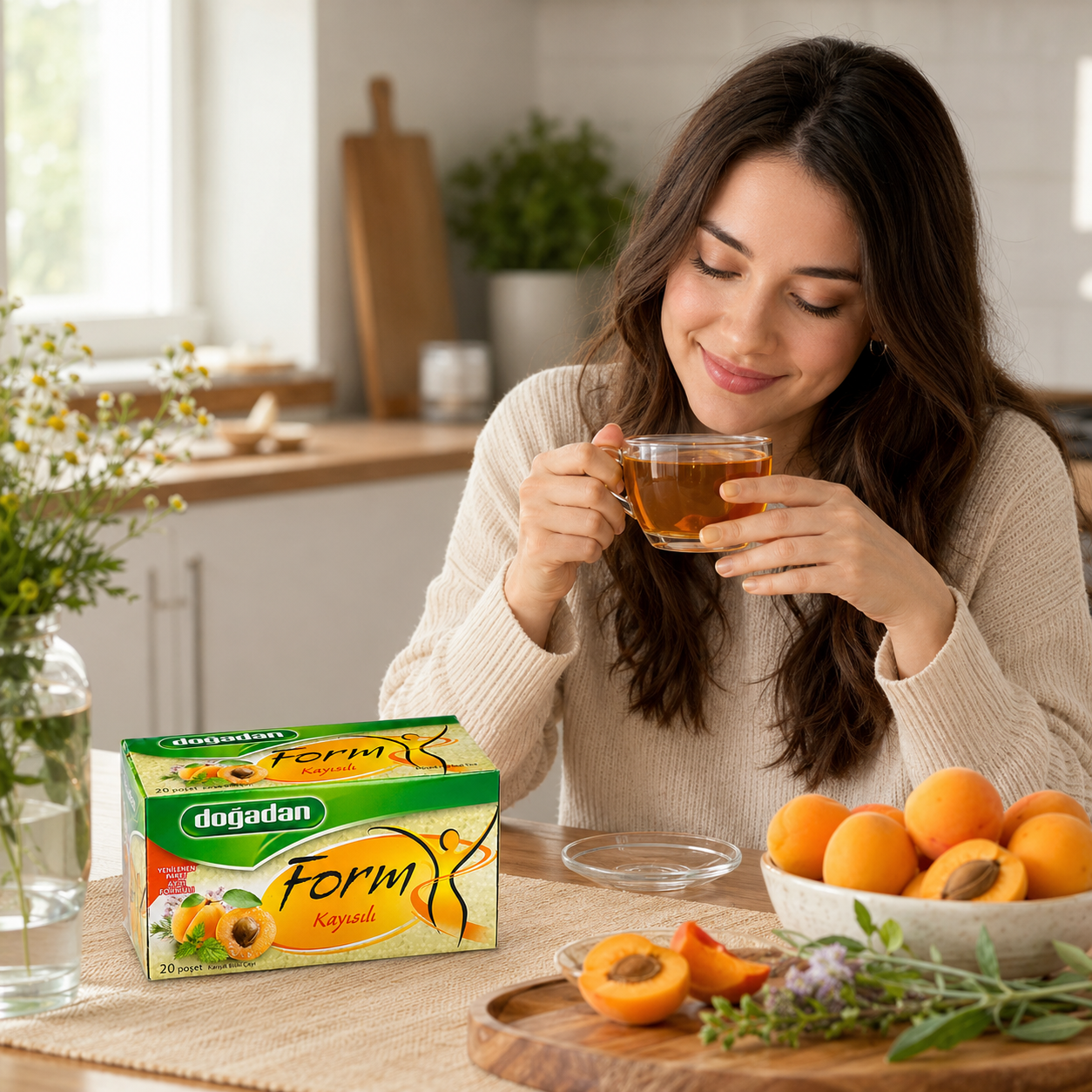 Dogadan Form Mixed Herbal Tea with Apricots 20 Tea Bags (Pack of 3)
