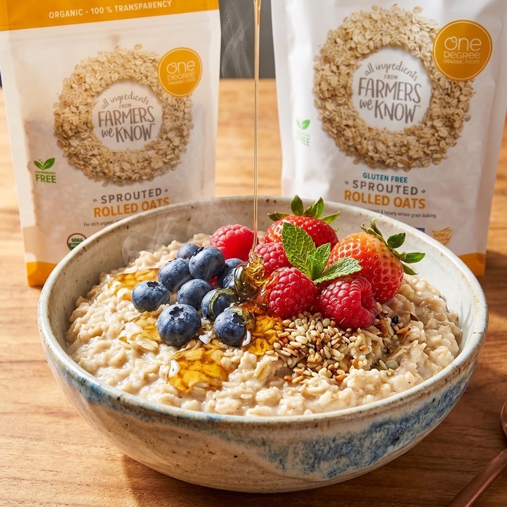 One Degree Organic Foods Sprouted Rolled Oats, 24 oz (Pack of 4) One Degree Organic Foods