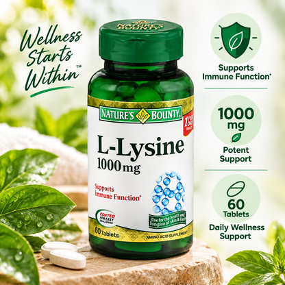 Nature's Bounty L-Lysine 1000 mg Tablets, 60 Count (Pack of 4) Nature's Bounty