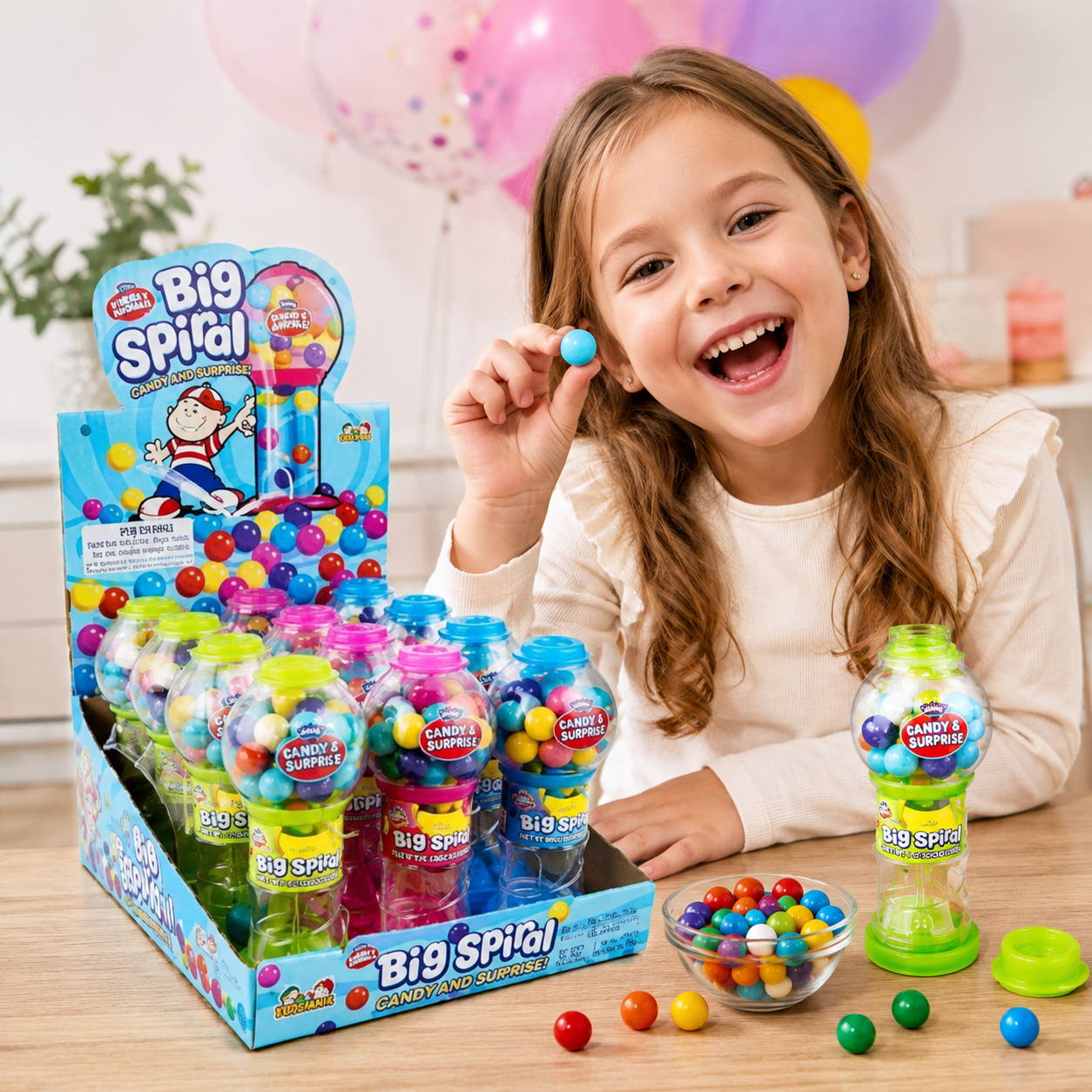 All City Candy Dubble Bubble Big Spiral Mini Gumball Dispenser Variety Pack 12 ct