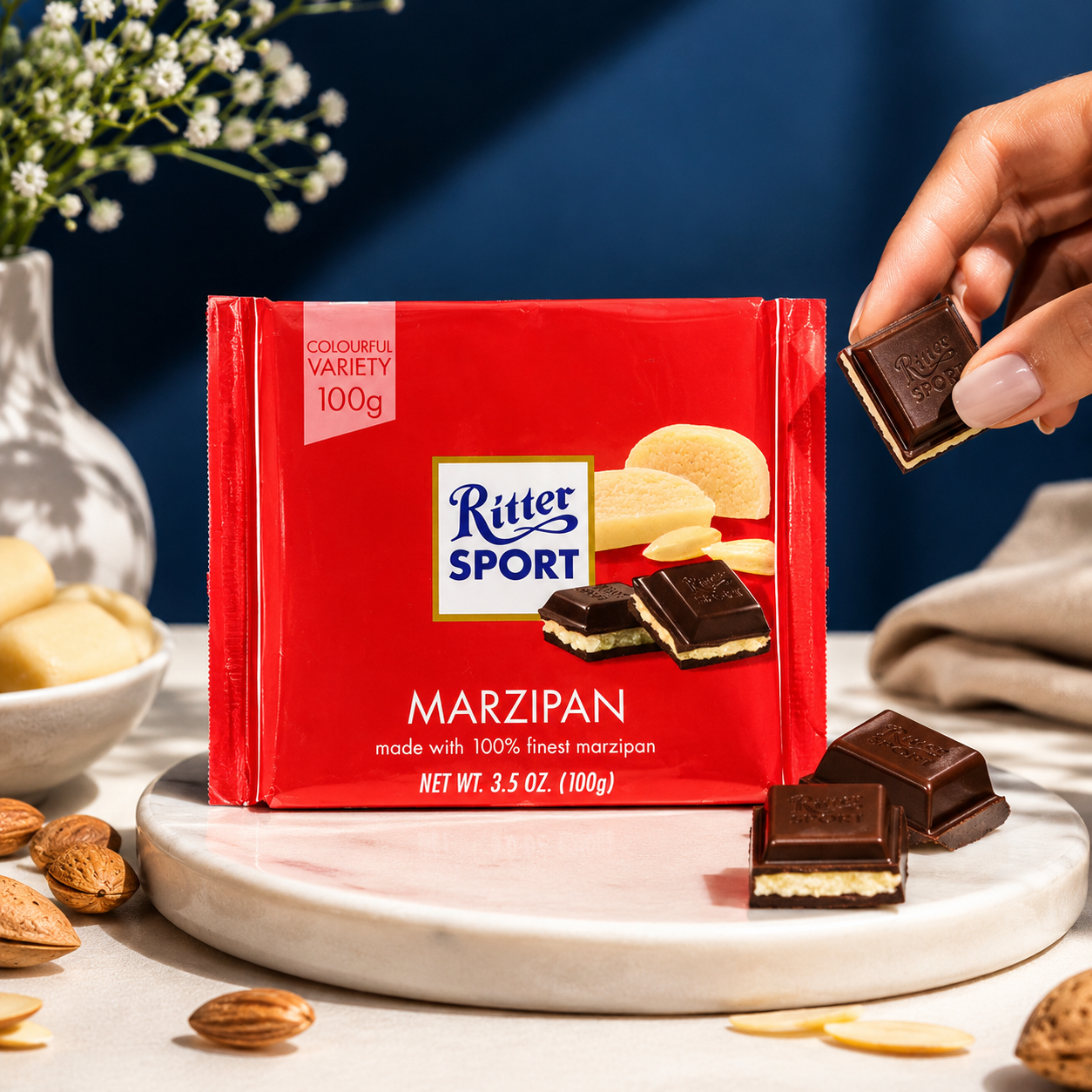 Ritter Sport Marzipan (1 Bars each 100g) from Germany