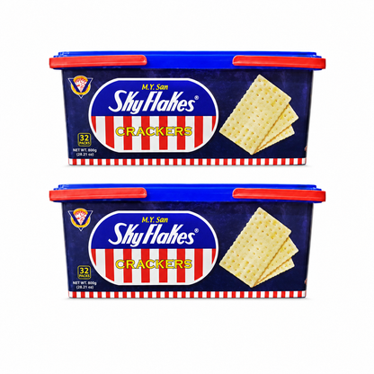 M.Y. San SkyFlakes Filipino Crackers 32 Packs 800g (Pack of 2)