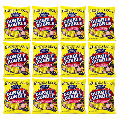 Dubble Bubble Sugar Free, 3.25-Ounce Bags (Pack of 12)