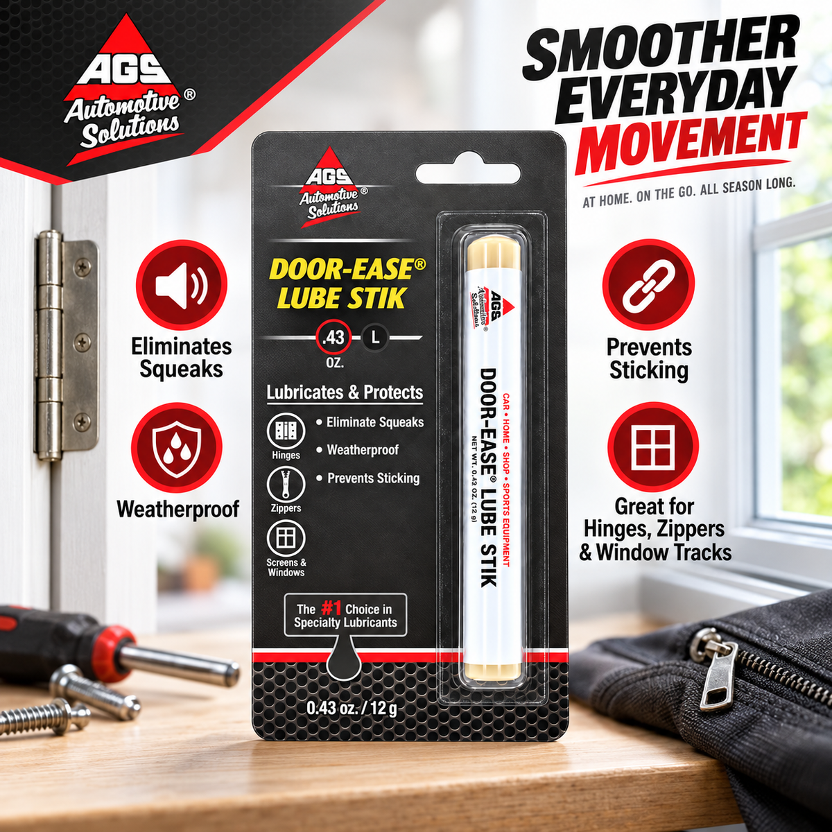 AGS DE-2 Door Ease Lube Stick AGS