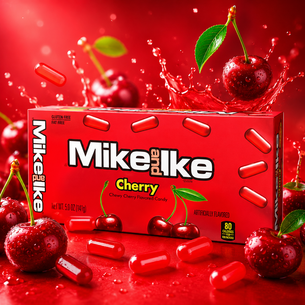 Mike and Ike Cherry Chewy Candies 0.78 oz Box (Pack of 24)