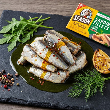 Season Sardines in Olive Oil, Skinless & Boneless, 4.37 oz (Pack of 12) Season