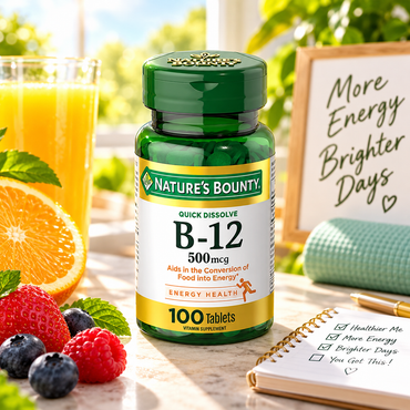 Nature's Bounty Vitamin B12 500 mcg Tablets, 100 Count (Pack of 2) Nature's Bounty