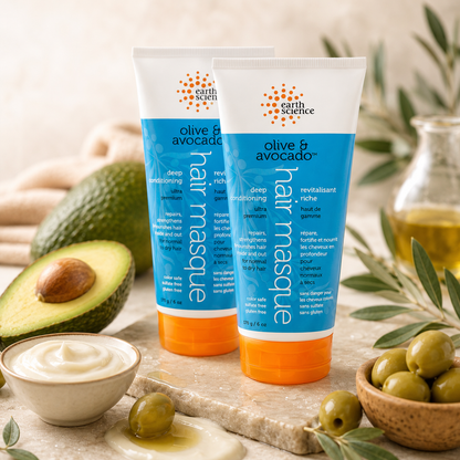 Earth Therapeutics Olive & Avocado Deep Conditioning Hair Masque For Normal to Dry Hair 6 oz