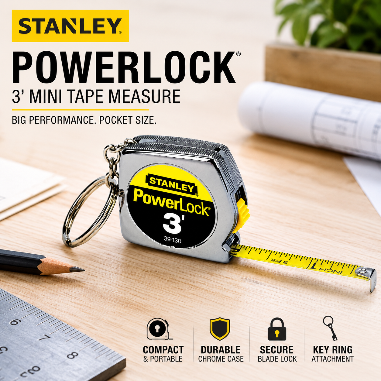 Stanley 39-130 3 x 1/4-Inch PowerLock Key Tape