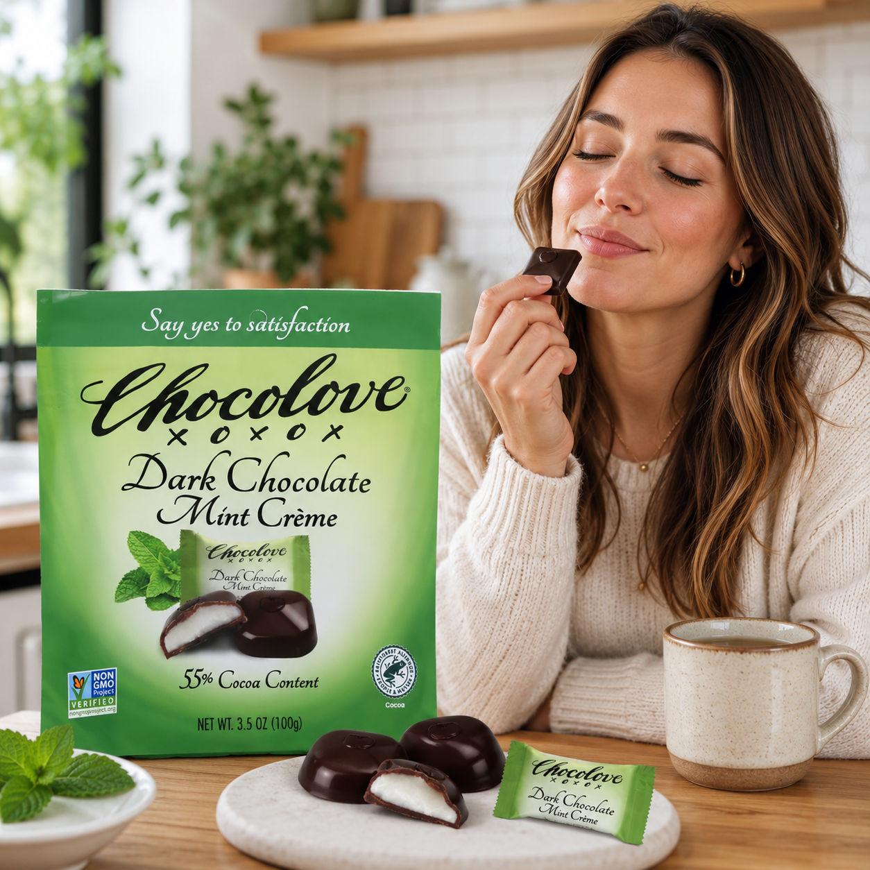 CHOCOLOVE Dark Chocolate Mint Cr?me Bites, 3.5 OZ