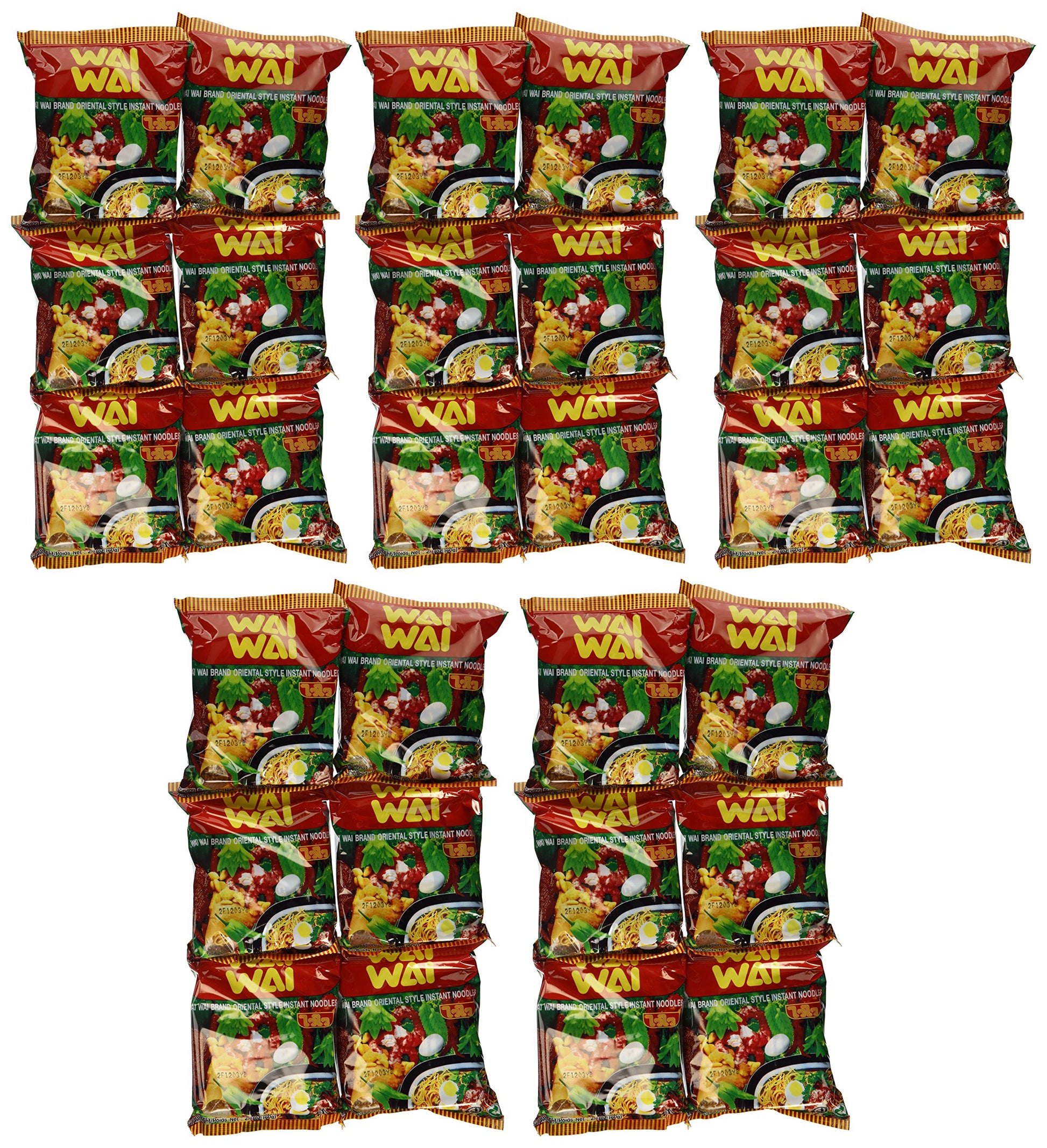 Wai Wai Oriental Style Instant Noodles, 1.93 oz / 60 g (Pack of 30) WAI WAI