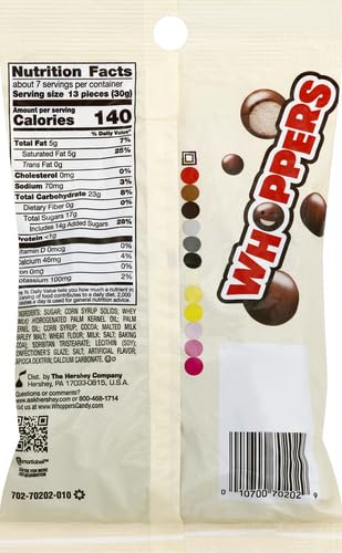 Product image of Whoppers Chocolate Covered Malted Milk Candy Balls Bag 7 oz 7 oz Pack of 12