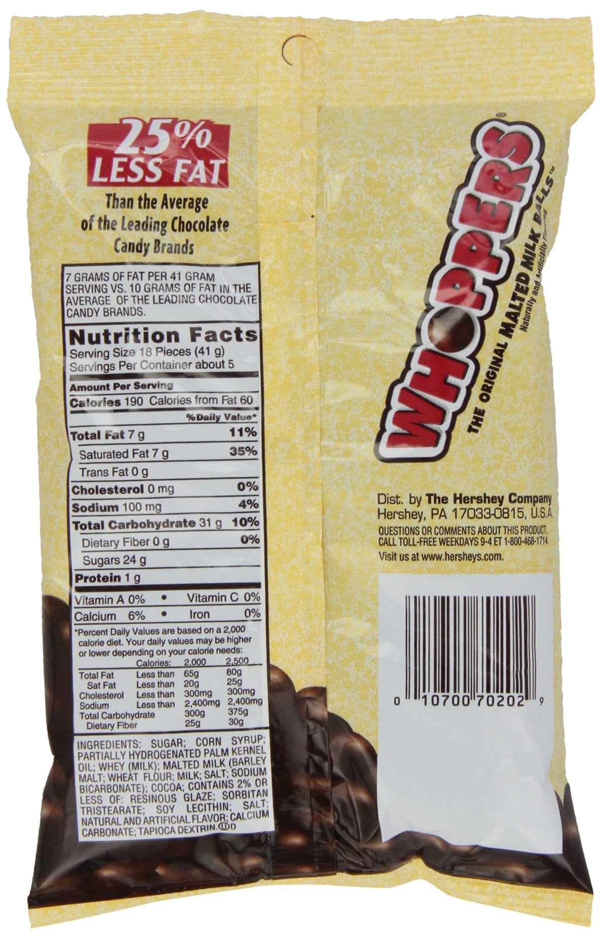 Product image of Whoppers Chocolate Covered Malted Milk Candy Balls Bag 7 oz 7 oz Pack of 12