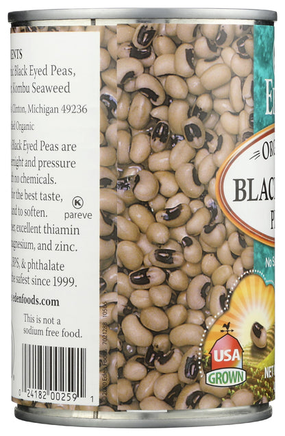 Product image of Eden Organic Black Eyed Peas Can No Salt Non-GMO Gluten Free Vegan Kosher U.S. Grown Heat and Serve No