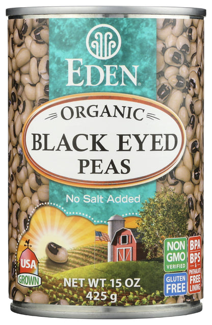 Product image of Eden Organic Black Eyed Peas Can No Salt Non-GMO Gluten Free Vegan Kosher U.S. Grown Heat and Serve No