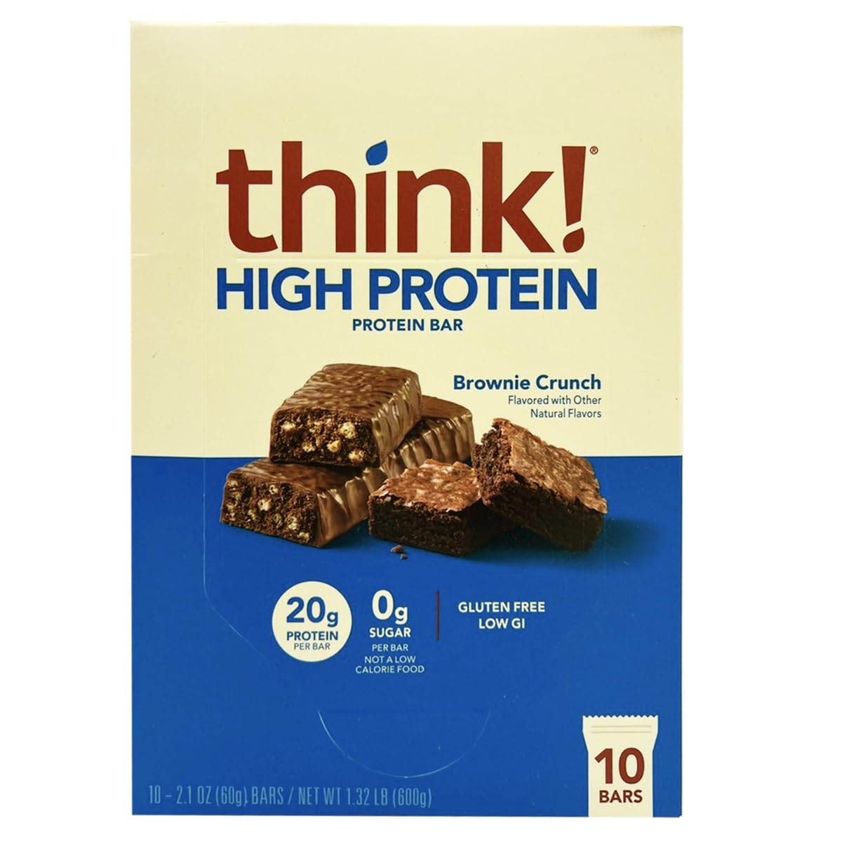 Product image of think! Protein Bar Brownie Crunch Flavor 2.1 oz 10 Bars 2.1 oz