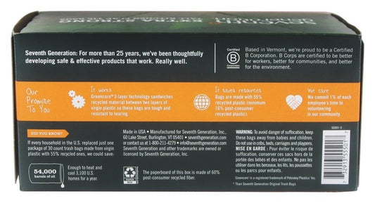 Product image of Seventh Generation Tall Kitchen Trash Bags 13 gal 30 bags