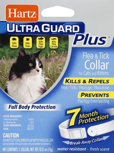 Product image of Hartz UltraGuard Plus Flea and Tick Collar for Cats Water Resistant Breakaway 7 Month Protection