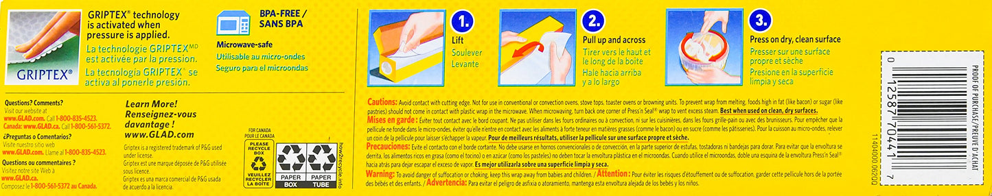 Product image of Glad Press 'n Seal Plastic Food Wrap 70 Square Foot Roll