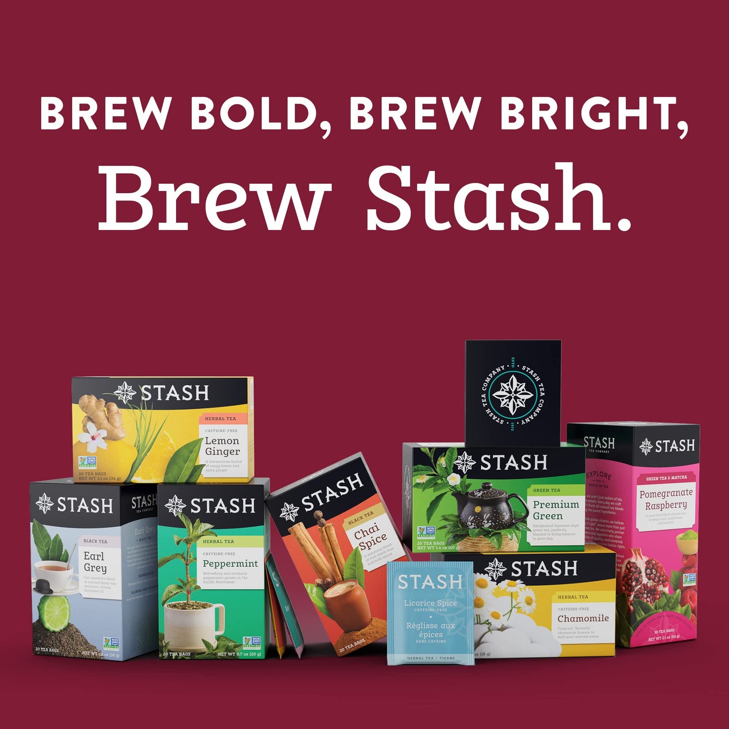 Product image of Stash Tea Chai Green Tea Caffeinated Non-GMO Project Verified Premium Tea No Artificial Ingredients 20 ct