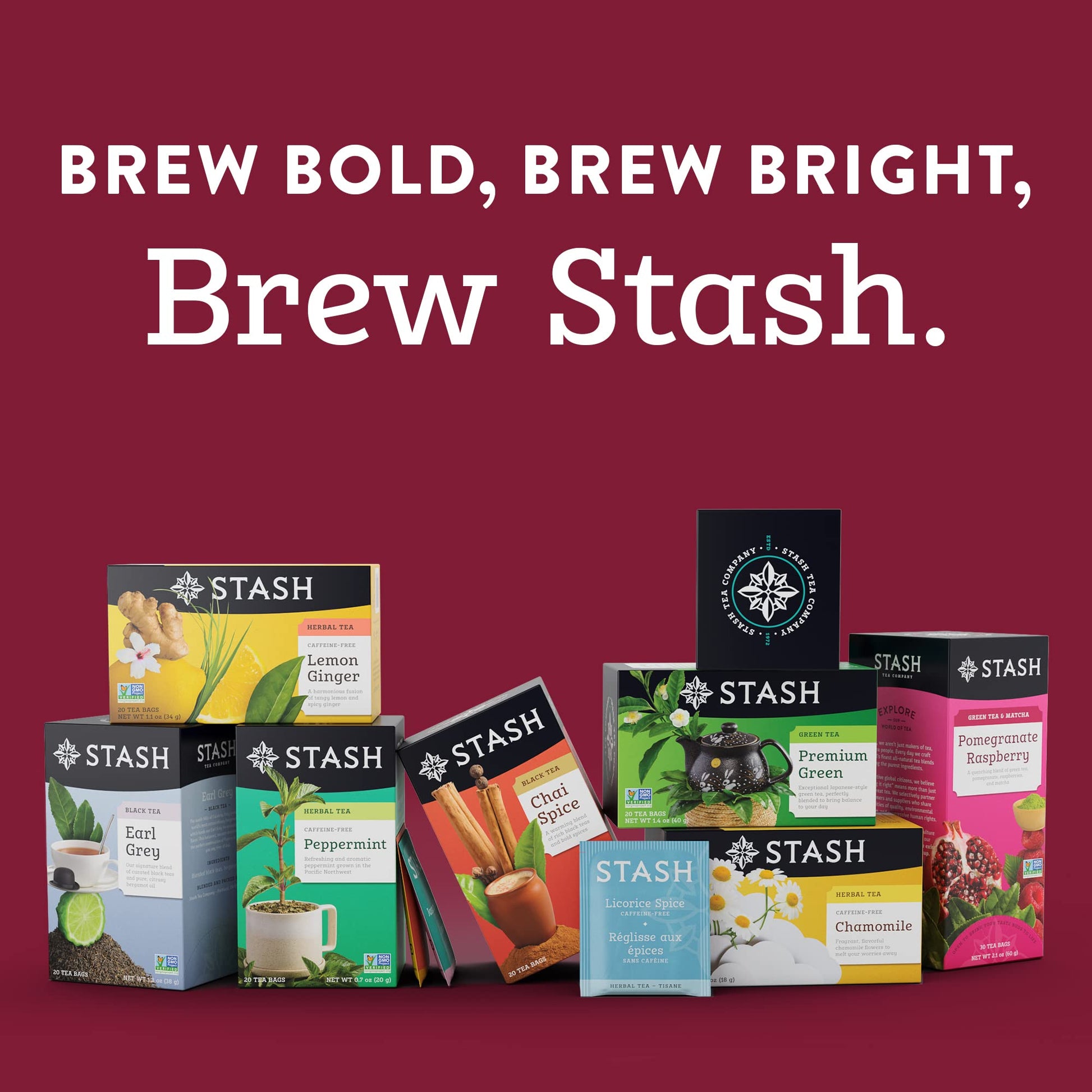 Product image of Stash Tea Chai Green Tea Caffeinated Non-GMO Project Verified Premium Tea No Artificial Ingredients 20 ct
