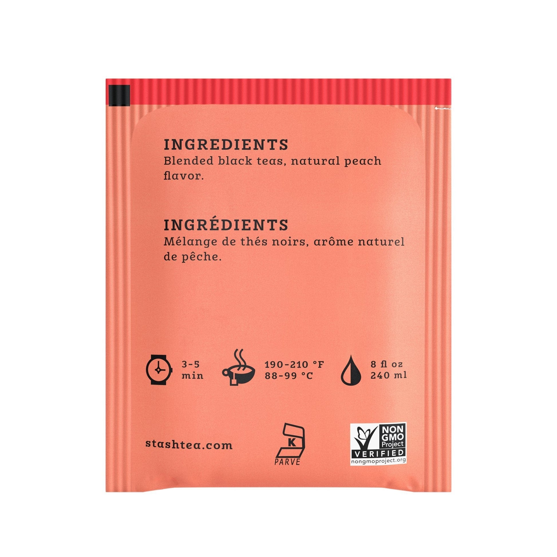 Product image of Stash Tea Peach Black Tea 6 Boxes 20 Tea Bags Pack of 6