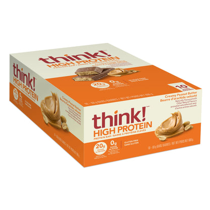 Product image of think! Protein Bars High Protein Snacks Gluten Free Sugar Free Creamy Peanut Butter Nutrition Bars Whey