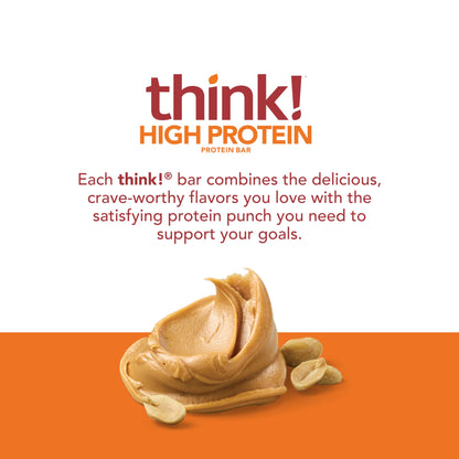 Product image of think! Protein Bars High Protein Snacks Gluten Free Sugar Free Creamy Peanut Butter Nutrition Bars Whey