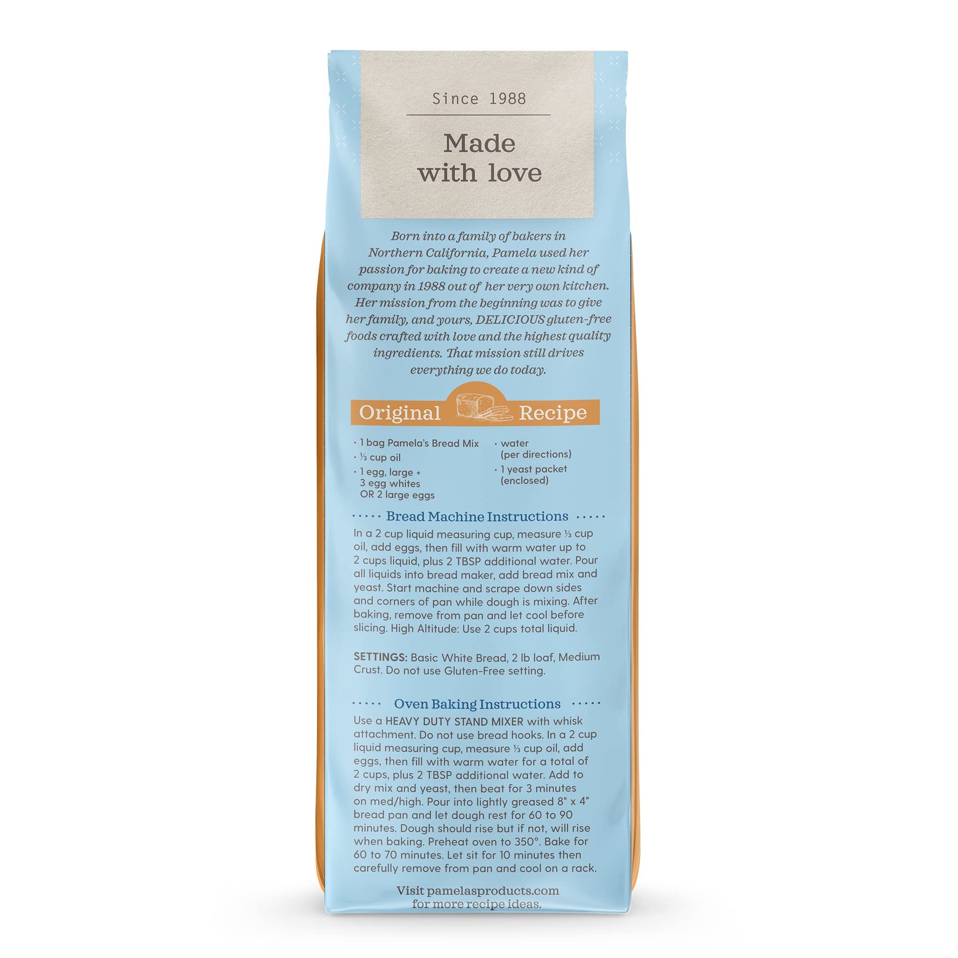 Product image of Pamela's Products Gluten Free Bread Mix 19-oz Packages Pack of 6
