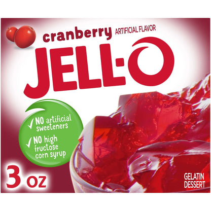 Product image of Jell-O Cranberry Gelatin Mix Boxes 3 oz 3 oz Pack of 24
