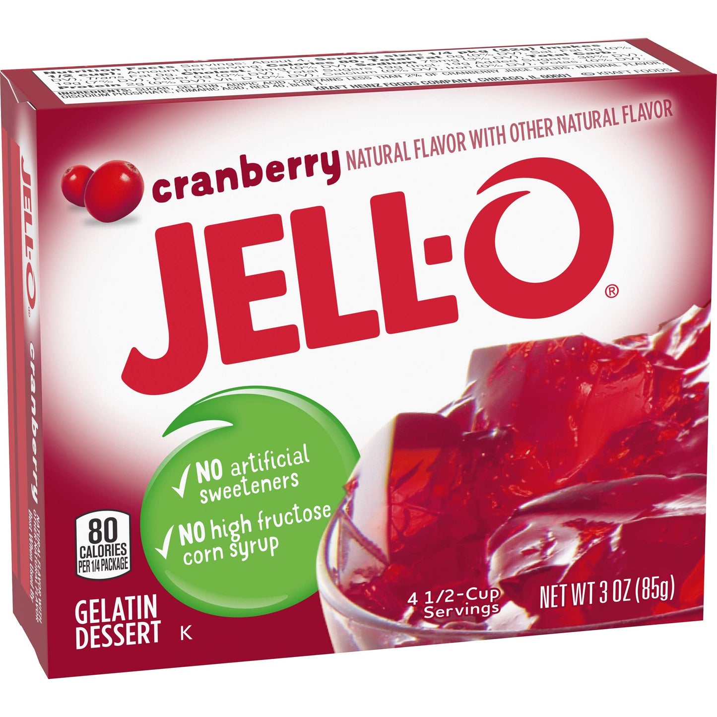 Product image of Jell-O Cranberry Gelatin Mix Boxes 3 oz 3 oz Pack of 24
