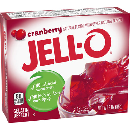 Product image of Jell-O Cranberry Gelatin Mix Boxes 3 oz 3 oz Pack of 24