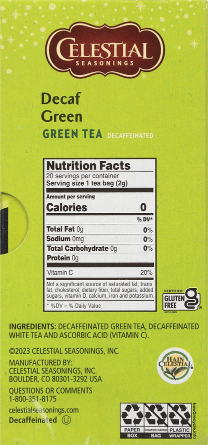 Product image of Celestial Seasonings Green Tea Decaffeinated 20 Tea Bags Pack of 6
