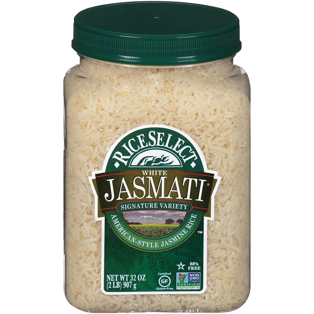 Product image of RiceSelect Jasmati Long Grain Jasmine Rice Gluten-Free Non-GMO Jars 32 oz 32 oz Pack of 4