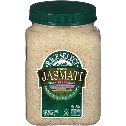 Product image of RiceSelect Jasmati Long Grain Jasmine Rice Gluten-Free Non-GMO Jars 32 oz 32 oz Pack of 4