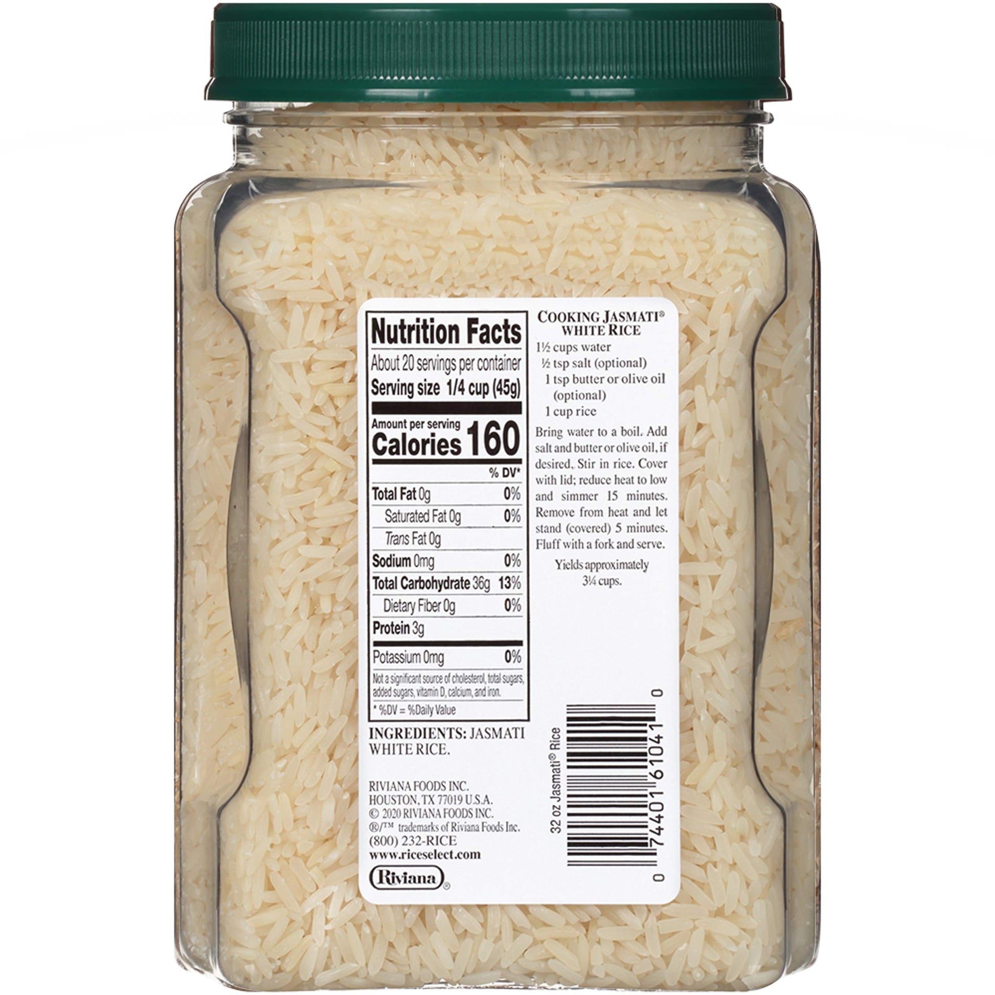 Product image of RiceSelect Jasmati Long Grain Jasmine Rice Gluten-Free Non-GMO Jars 32 oz 32 oz Pack of 4