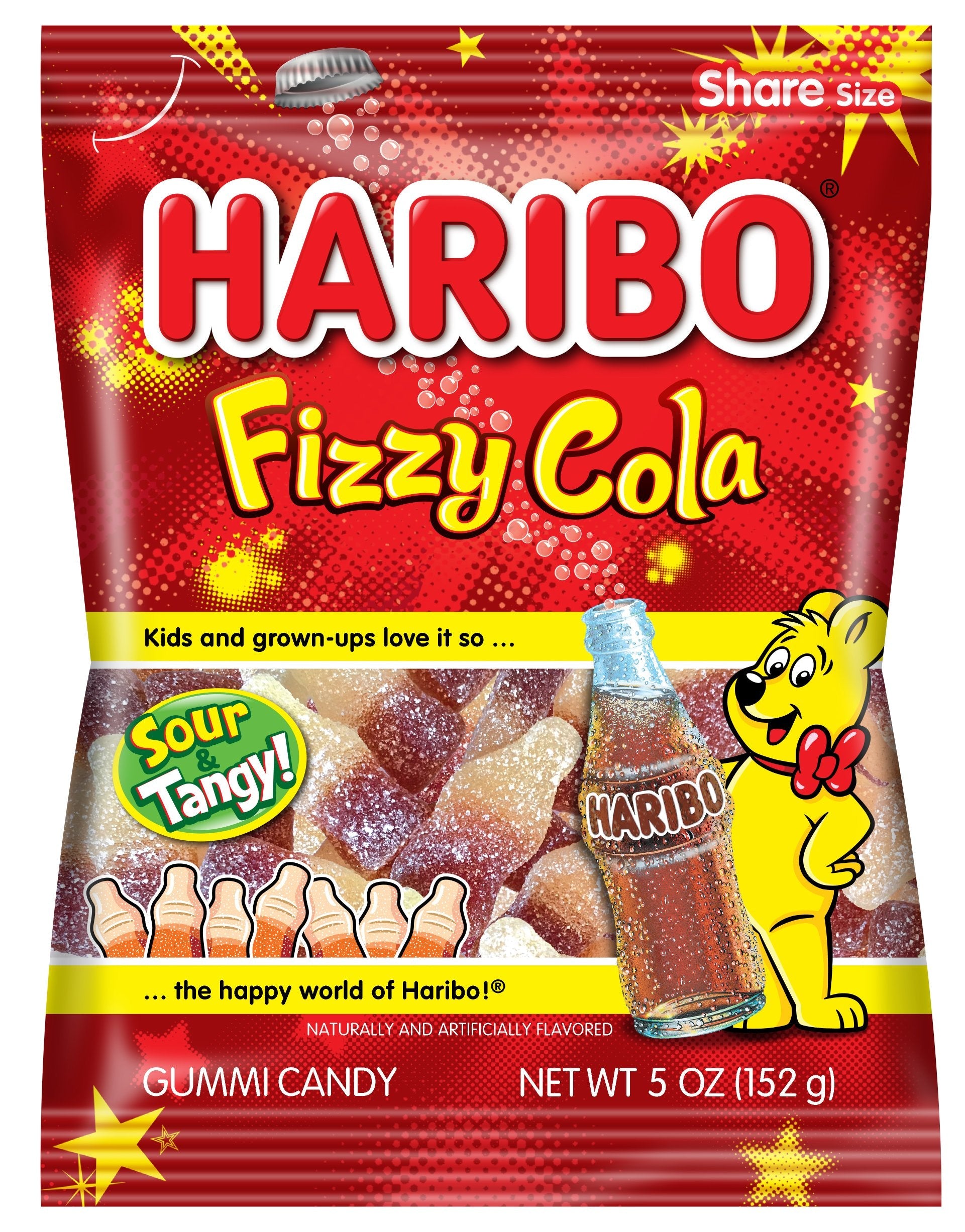 Product image of HARIBO Fizzy-Cola Gummi Candy Share Size Bags Sour and Tangy Cola Flavor Soft and Chewy 5 oz 5 oz Pack of 12