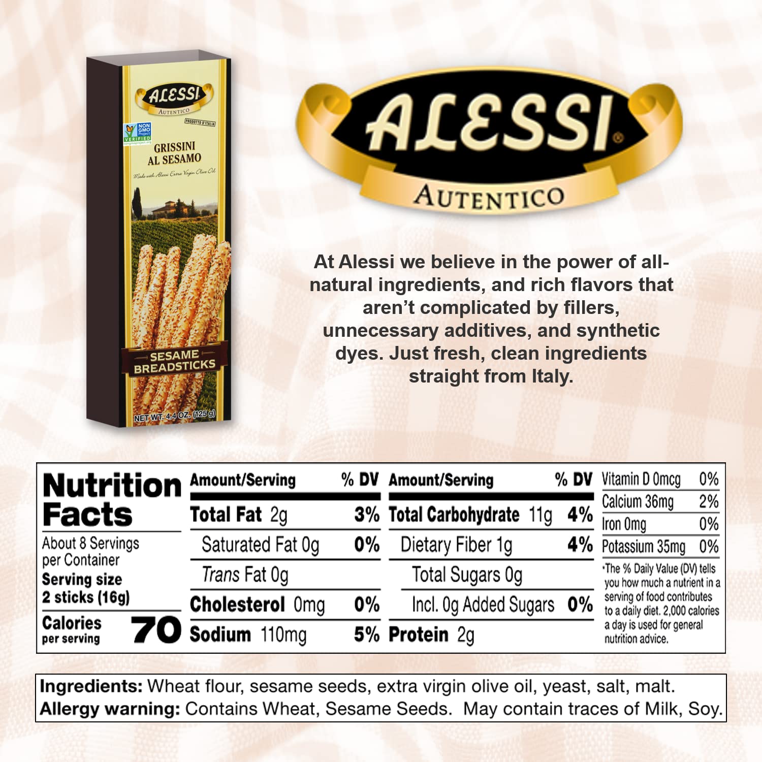 Product image of Alessi Sesame Breadsticks Boxes 4.4 oz 4.4 oz Pack of 12