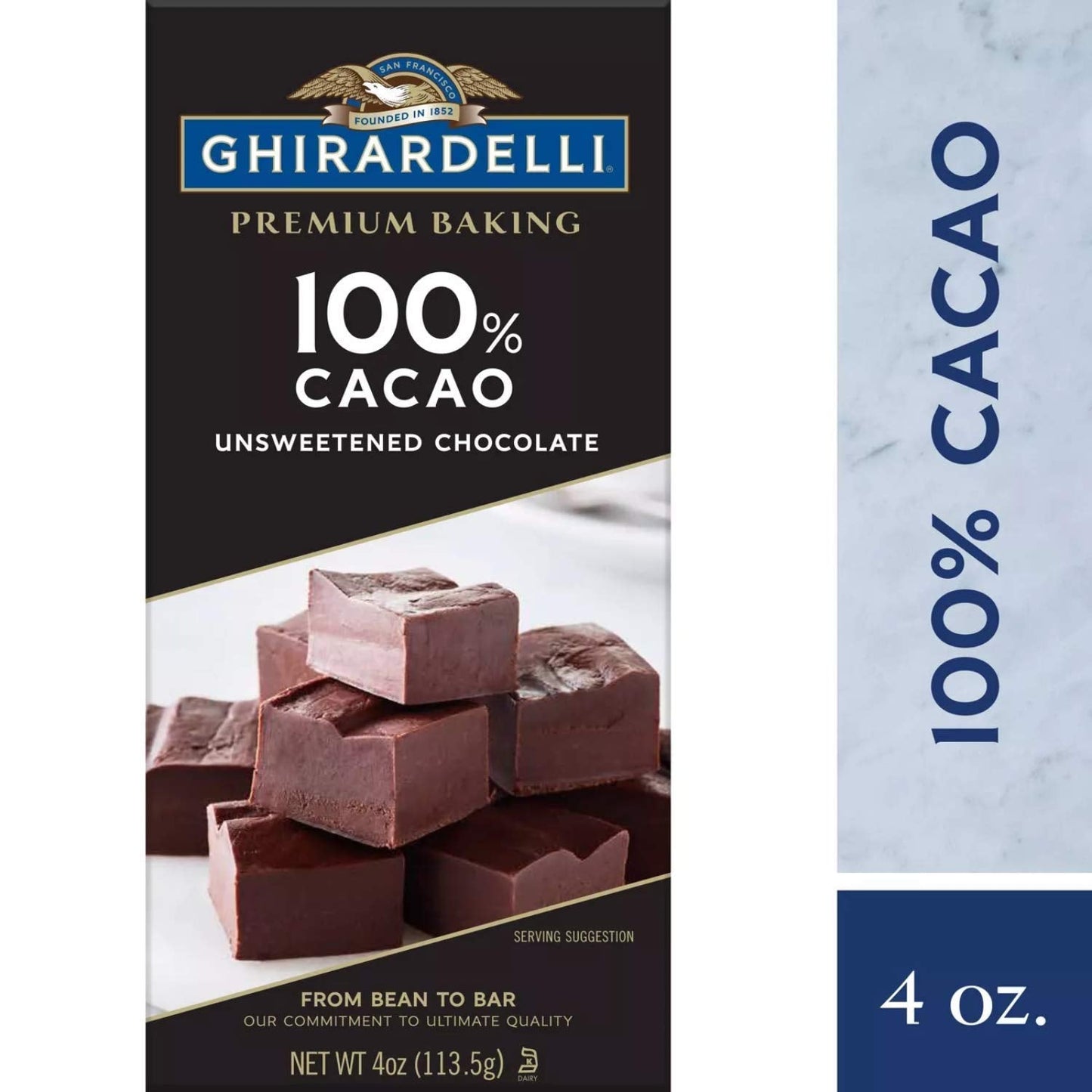 Product image of Ghirardelli Chocolate Baking Bar 100% Cacao Unsweetened Chocolate 4-oz Bars Pack of 6