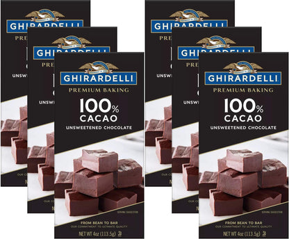 Product image of Ghirardelli Chocolate Baking Bar 100% Cacao Unsweetened Chocolate 4-oz Bars Pack of 6