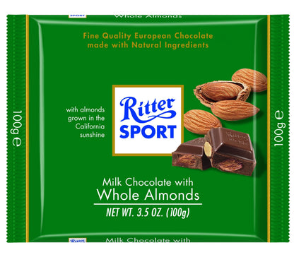 Product image of Ritter Sport Milk Chocolate Whole Almonds Bar 3.5 oz 3.5 oz Pack of 11