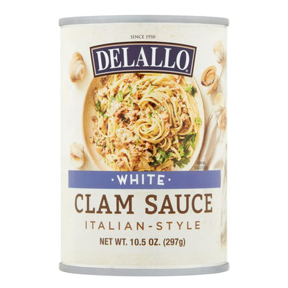 Product image of DeLallo White Clam Sauce Can Made Fresh Sea Clams Authentic Italian Recipe Olive Oil Garlic and Herbs No